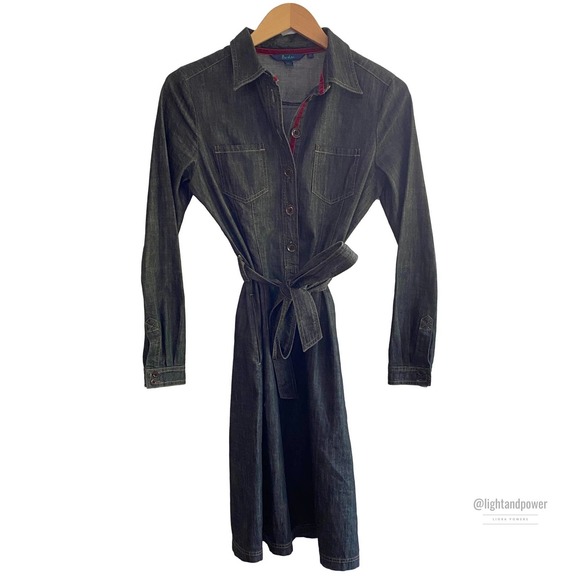 Boden Dresses & Skirts - Boden Black Denim Shirtdress 8/10 M EUC